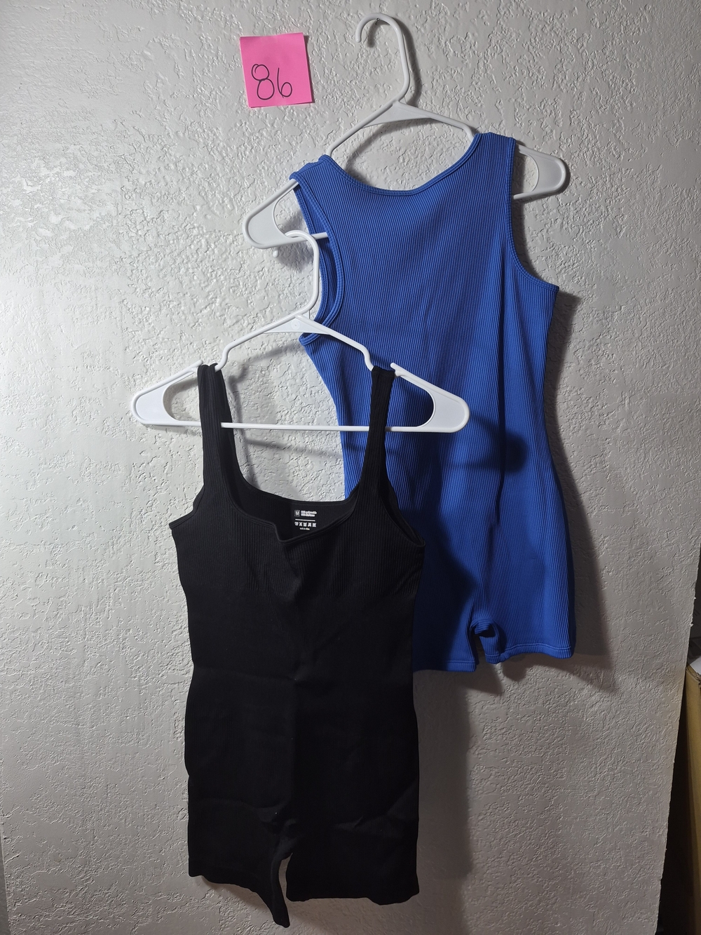 wild fable Ribbed Tank Rompers in Black and Blue